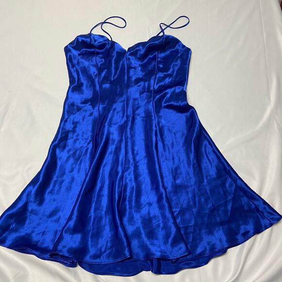 Fredricks of Hollywood Royal Blue Slip Dress Night Wear Lingerie Size S Silky - Picture 1 of 12